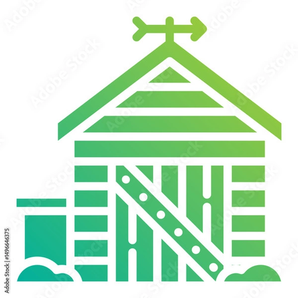 Obraz Shed. This is a vector single icon with a solid gradient style. It is suitable for any purpose, such as website design, mobile app design, logo design, etc.