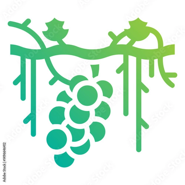 Fototapeta Vine plant. This is a vector single icon with a solid gradient style. It is suitable for any purpose, such as website design, mobile app design, logo design, etc.