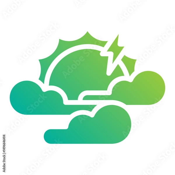 Obraz Sun. This is a vector single icon with a solid gradient style. It is suitable for any purpose, such as website design, mobile app design, logo design, etc.