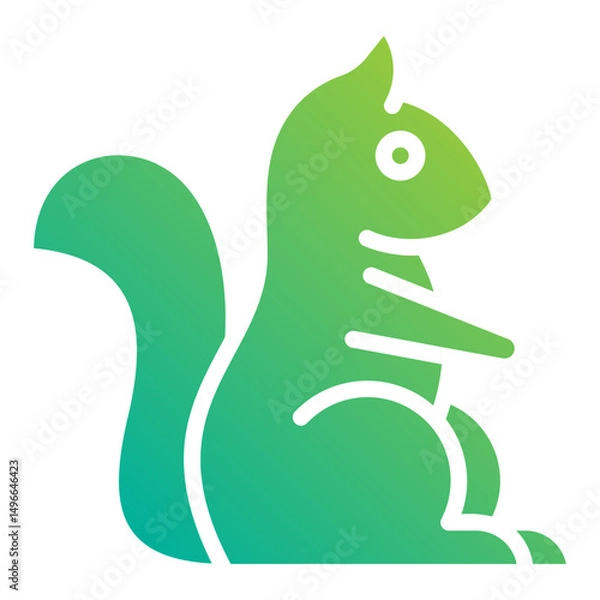 Obraz Squirrel. This is a vector single icon with a solid gradient style. It is suitable for any purpose, such as website design, mobile app design, logo design, etc.