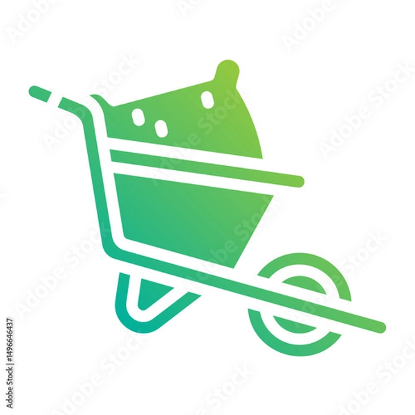 Obraz Wheelbarrow. This is a vector single icon with a solid gradient style. It is suitable for any purpose, such as website design, mobile app design, logo design, etc.