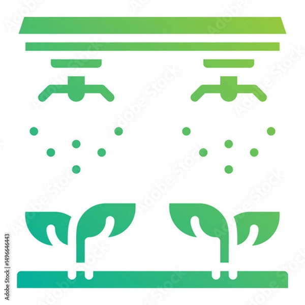 Fototapeta Watering plants. This is a vector single icon with a solid gradient style. It is suitable for any purpose, such as website design, mobile app design, logo design, etc.