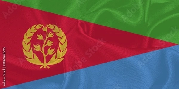 Fototapeta Eritrea Flag Waving in The Wind