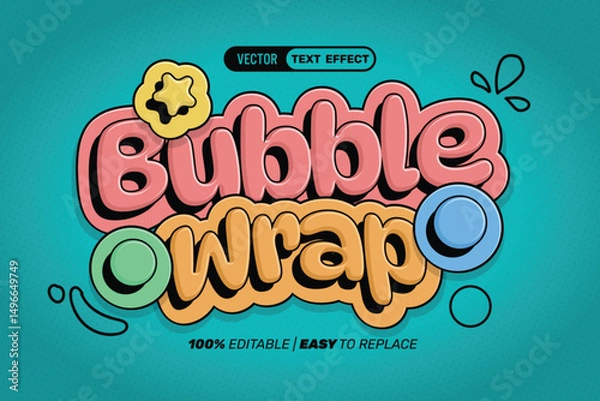 Fototapeta Bubble Wrap Vector Text Effect