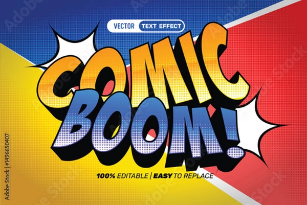 Fototapeta Comic Boom Vector Text Effect