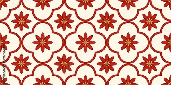 Fototapeta Seamless watercolour and unique floral pattern background for covers, notes, Soft backgrounds colour. Watercolour art work. Flower stalk. Colourful flower.