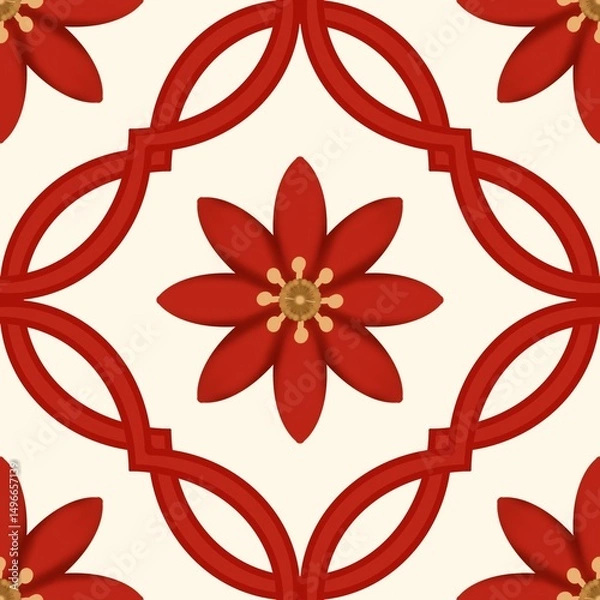 Fototapeta Seamless watercolour and unique floral pattern background for covers, notes, Soft backgrounds colour. Watercolour art work. Flower stalk. Colourful flower.