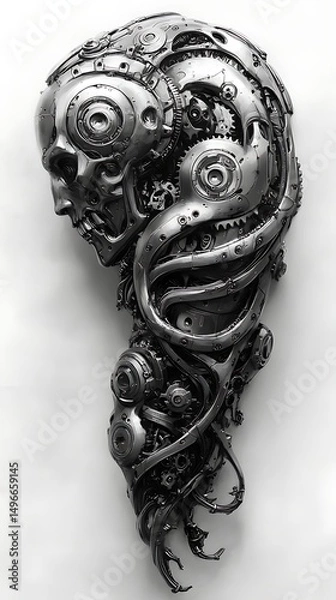 Fototapeta Sci-fi inspired robotic muscle detail tattoo high resolution picture