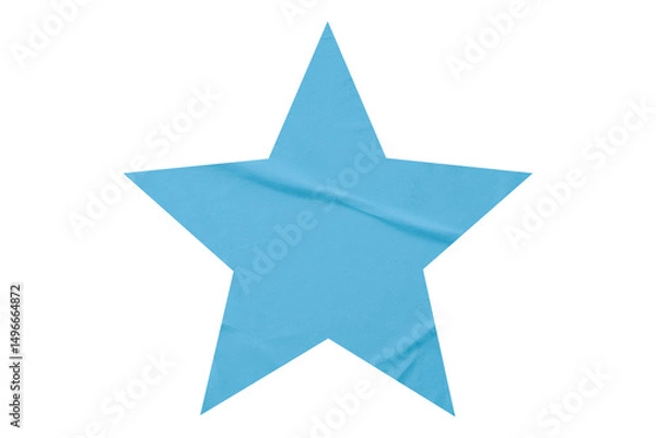 Obraz Crumpled light blue star pattern stickers, separated on a transparent background.