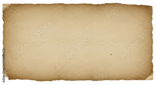 Fototapeta Beautiful antique paper design with a rustic texture, isolated on a white background. Ideal for historical, artistic, and decorative purposes.