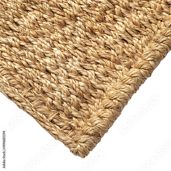 Fototapeta Elegant Straw Beach Mat with a Natural Handwoven Te Isolated on Transparent Background