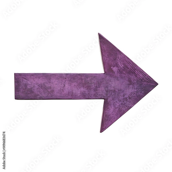 Fototapeta Contemporary Arrow with Structured Angles in Plum P Isolated on Transparent Background