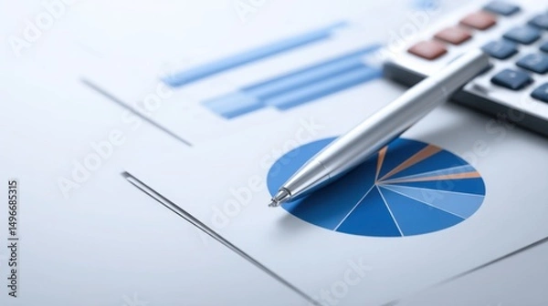 Obraz Two calculators side by side on a desk surface representing business analysis and formalization probability calculations