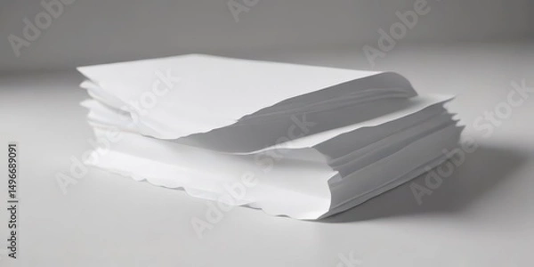 Fototapeta Crisp white paper, perfect for layering; subtle shine , minimal, cream background