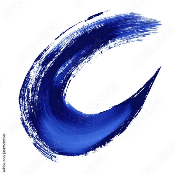 Fototapeta Artistic Arrow with Flowing Dynamic Brush Strokes Isolated on Transparent Background