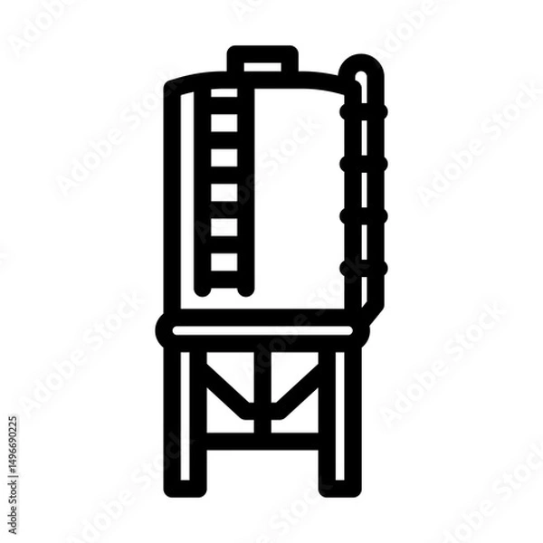Obraz silo cement line icon vector illustration