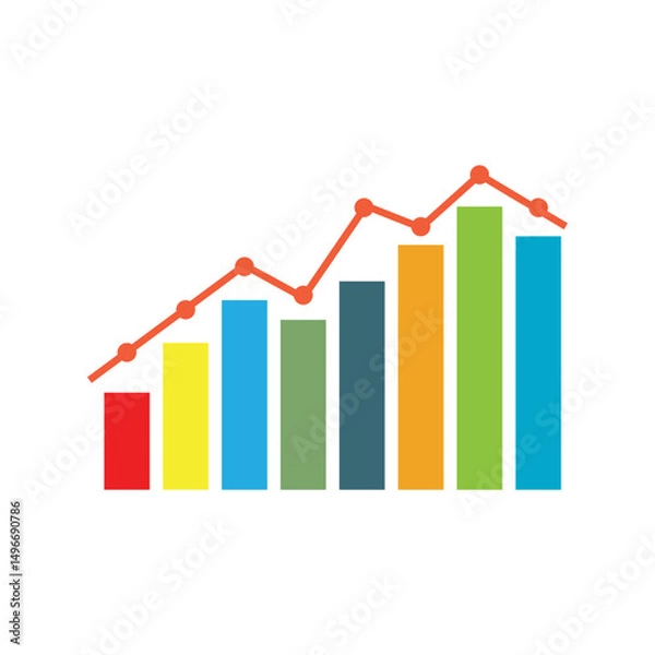 Obraz Statistics business stylized logos and element symbol