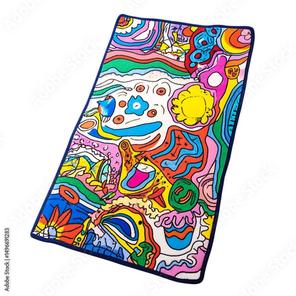 Fototapeta Colorful Notebook with Multicolor Doodles Isolated on Transparent Background