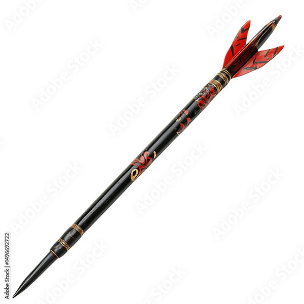 Fototapeta A Lacquered Arrow with Japanese Oni Claws Feudal Fo Isolated on Transparent Background