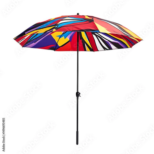 Fototapeta Ultra Portable Beach Umbrella with a Futuristic Dig Isolated on Transparent Background