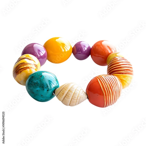 Fototapeta Bold Bracelet with Oversized Eye-Catching Bead Isolated on Transparent Background