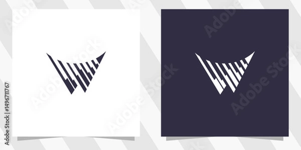 Fototapeta letter w logo design vector