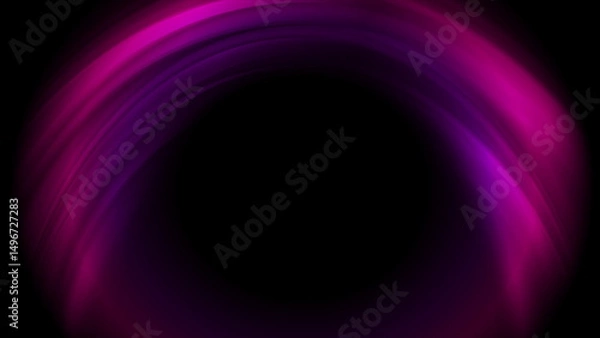 Obraz Dark purple neon glowing glossy circles abstract background