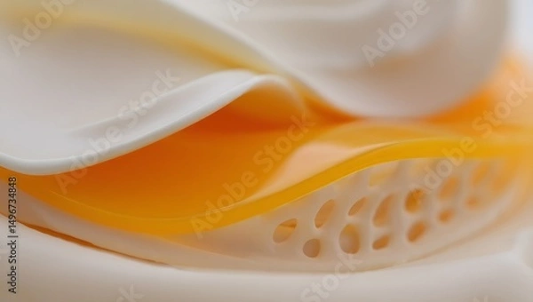 Fototapeta Captivating close-up captures the layers of a cheese slice, displaying a feast for the eyes, a true testament to the artistry of culinary presentation.