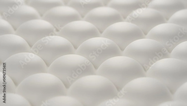 Fototapeta A neat arrangement of fresh, creamy white eggs, capturing the simplicity of a common food, showing the beautiful texture.