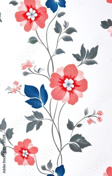 Fototapeta seamless pattern with flowers
