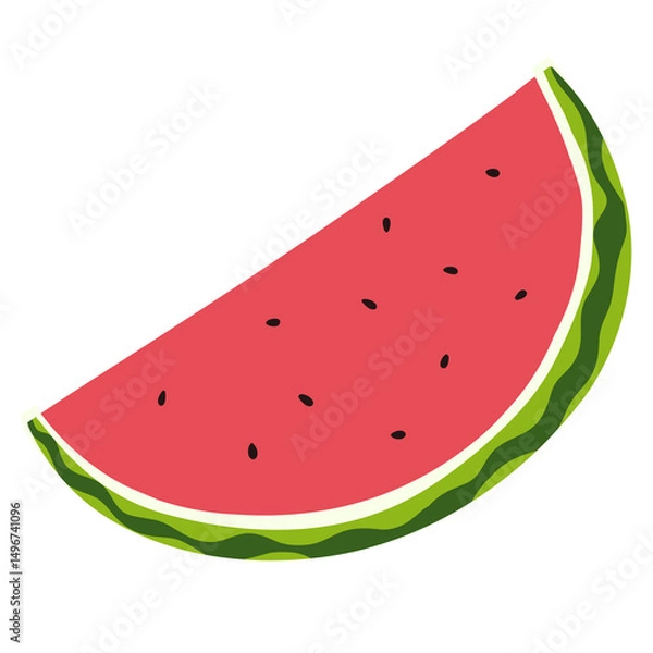 Obraz Flat Vector Illustration of Watermelon Slice