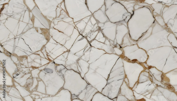 Obraz white and gold stone marble tile