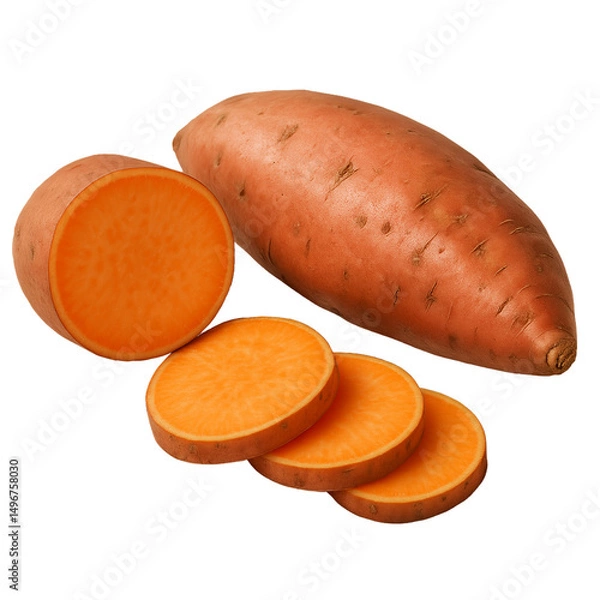 Obraz carrots and potatoes isolated on transparent or white background png