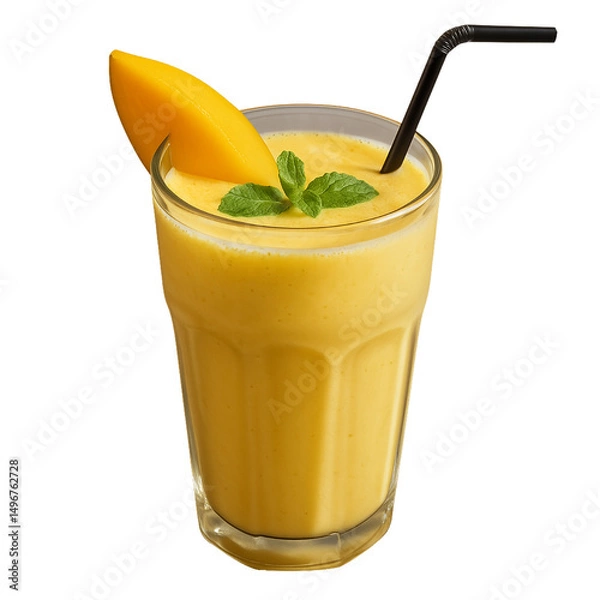 Obraz fresh mango smoothie isolated on transparent or white background png