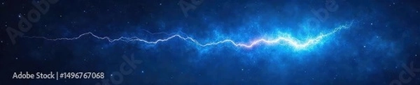 Obraz Spectacular view of a comet streaking across the night sky, its ion tail illuminated with vibrant, electric-blue lightning ,  nebula,  nature,  vibrant