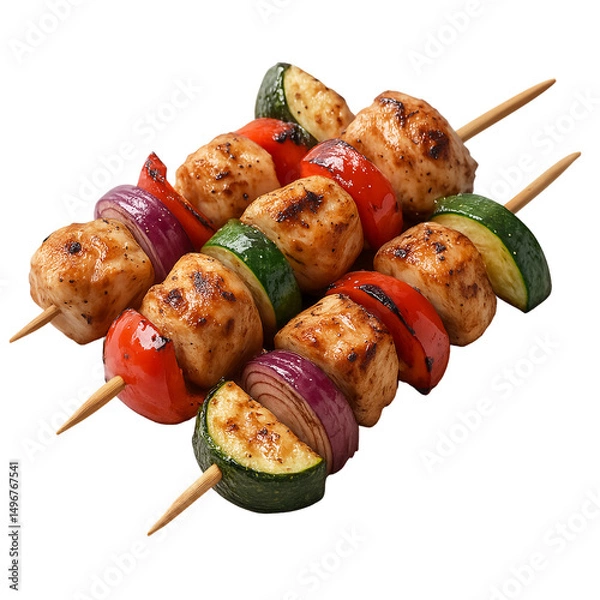 Obraz shish kebab on skewer isolated on transparent or white background png