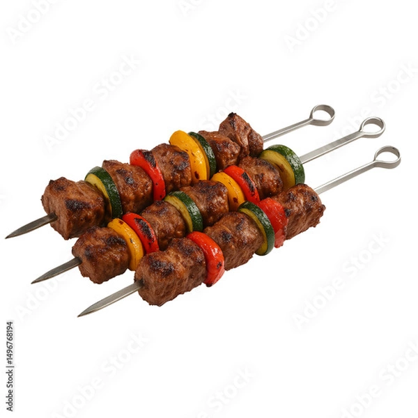 Obraz shish kebab on a skewer isolated on transparent or white background png