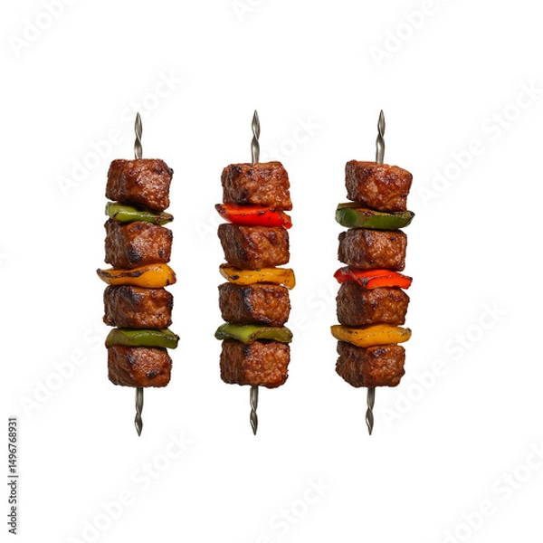 Obraz shish kebab on skewer isolated on transparent or white background png