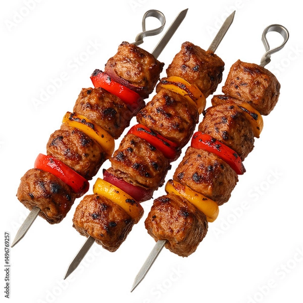 Obraz shish kebab on the grill isolated on transparent or white background png