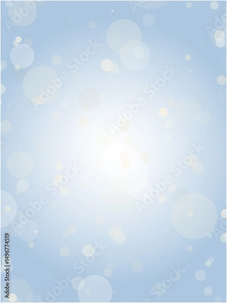 Fototapeta メルヘンチックな水玉模様背景素材_ブルー