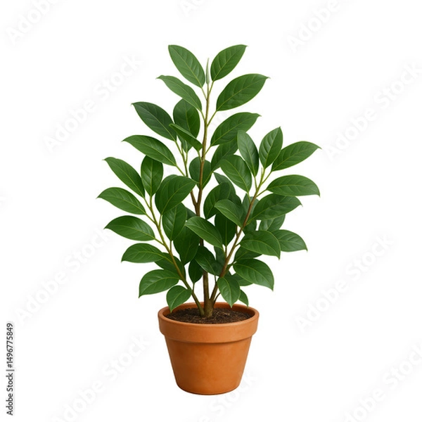 Obraz green plant in a pot isolated on transparent or white background png