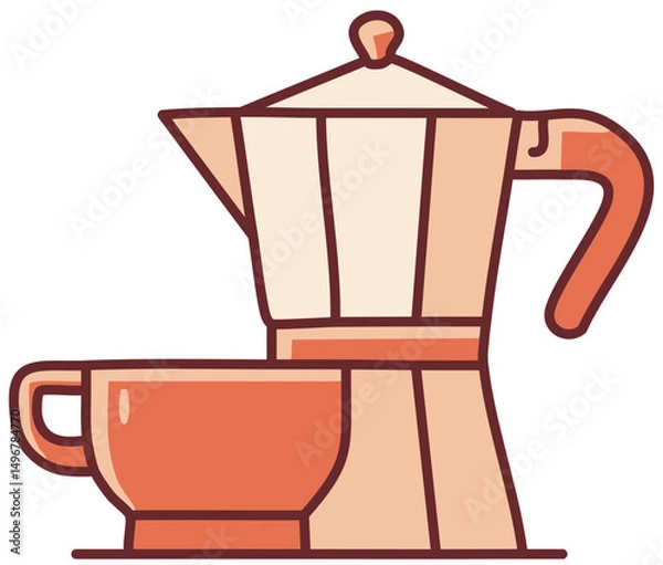 Obraz coffee cup and teapot