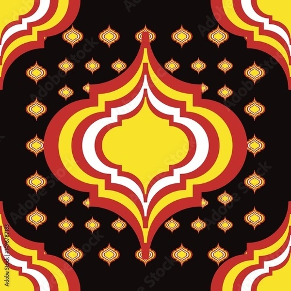 Fototapeta Abstract Ethnic Art, Geometric Design, Tribal Seamless Patterns, Fabric Patterns, Print Patterns, Art, Covers, Prints, Wallpaper, Carpet Design, Patterns on Products.