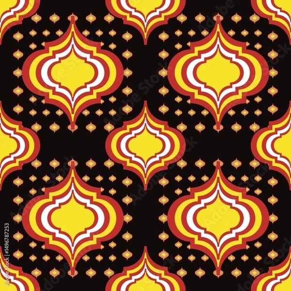 Fototapeta Abstract Ethnic Art, Geometric Design, Tribal Seamless Patterns, Fabric Patterns, Print Patterns, Art, Covers, Prints, Wallpaper, Carpet Design, Patterns on Products.