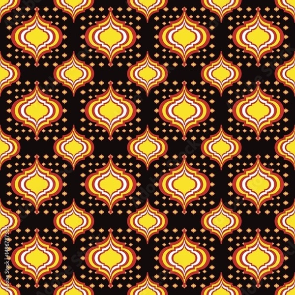 Fototapeta Abstract Ethnic Art, Geometric Design, Tribal Seamless Patterns, Fabric Patterns, Print Patterns, Art, Covers, Prints, Wallpaper, Carpet Design, Patterns on Products.