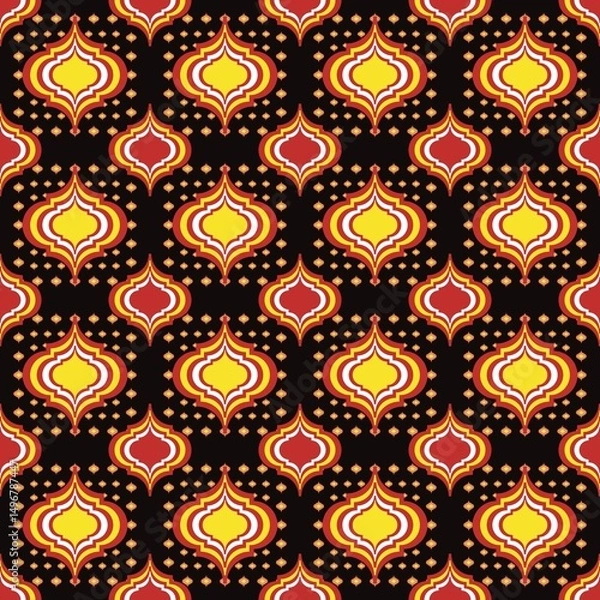 Fototapeta Abstract Ethnic Art, Geometric Design, Tribal Seamless Patterns, Fabric Patterns, Print Patterns, Art, Covers, Prints, Wallpaper, Carpet Design, Patterns on Products.