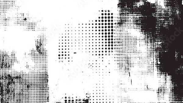 Fototapeta halftone grunge texture vector background featuring distressed noise pattern suitable for artistic creations