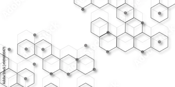 Fototapeta Geometric abstract hexagon technology background.. Abstract honeycomb background.. Vector illustration of hexagons pattern, Creative idea for medical technology or science design.	
