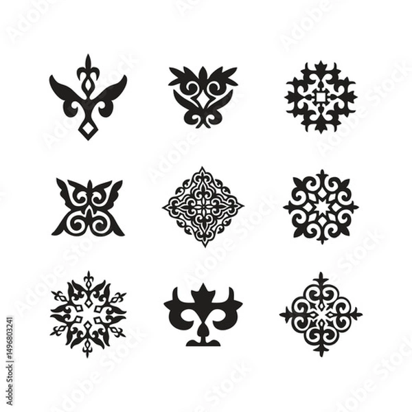 Obraz Ornaments - Set of ethnic decorative vector elements