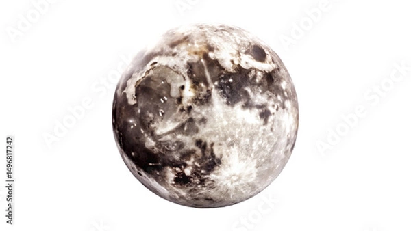 Fototapeta Artistic Rendering of a Moon Sphere Illuminated with Unique Light Patterns in a Mysterious Night Setting.